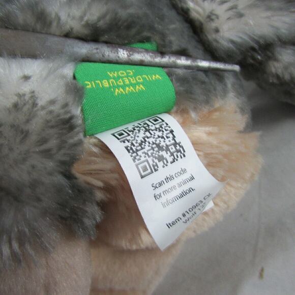 Wild Republic Stuffed Plush Gray Wolf Toy Animal 12" in Seated Pose - Picture 8 of 8